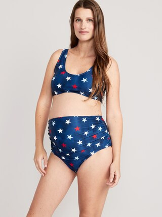 Maternity High-Waisted Americana Print Swim Bottoms | Old Navy (US)