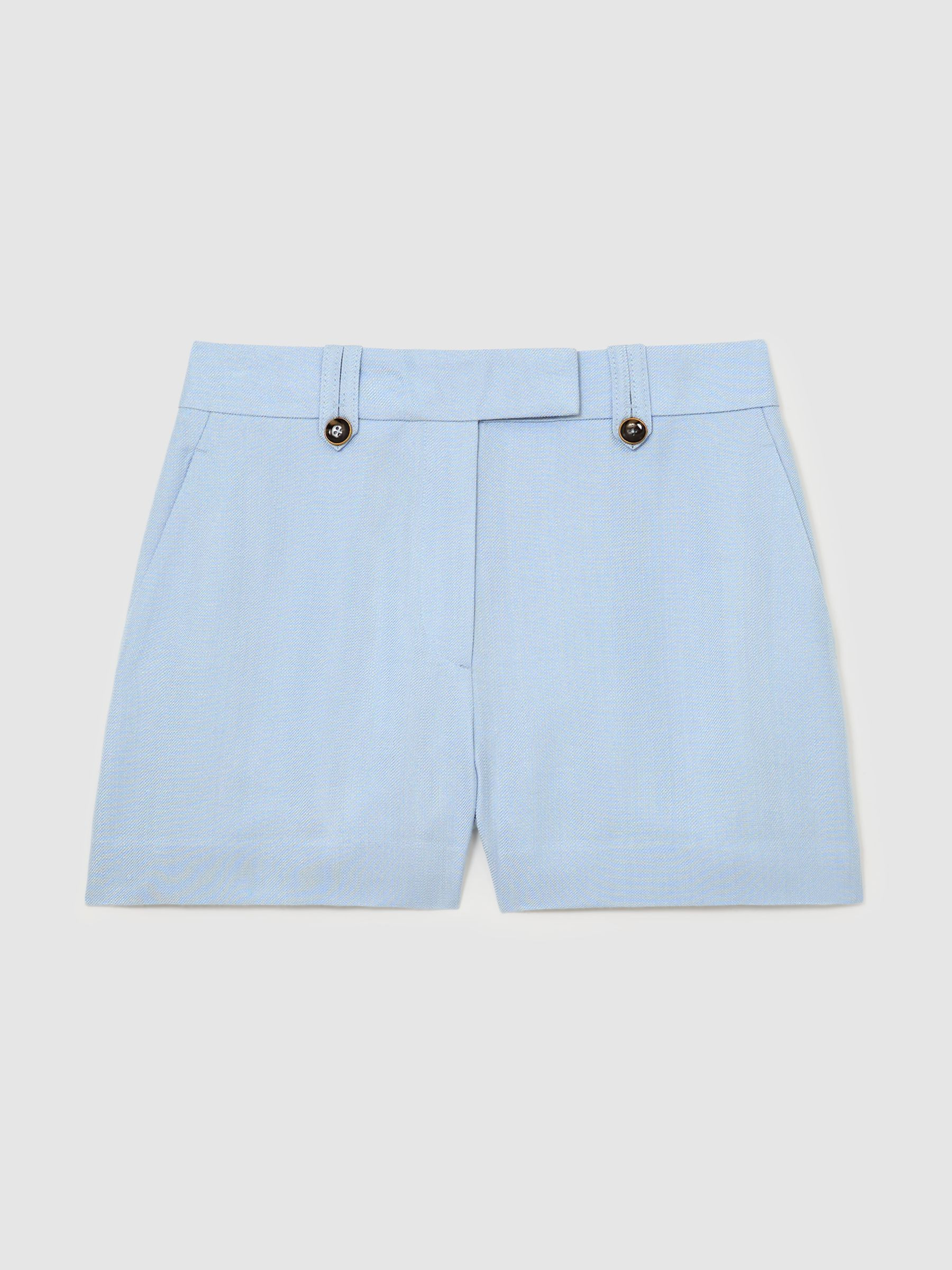 Reiss Mid-Rise Tailored Shorts in Blue - REISS | Reiss UK