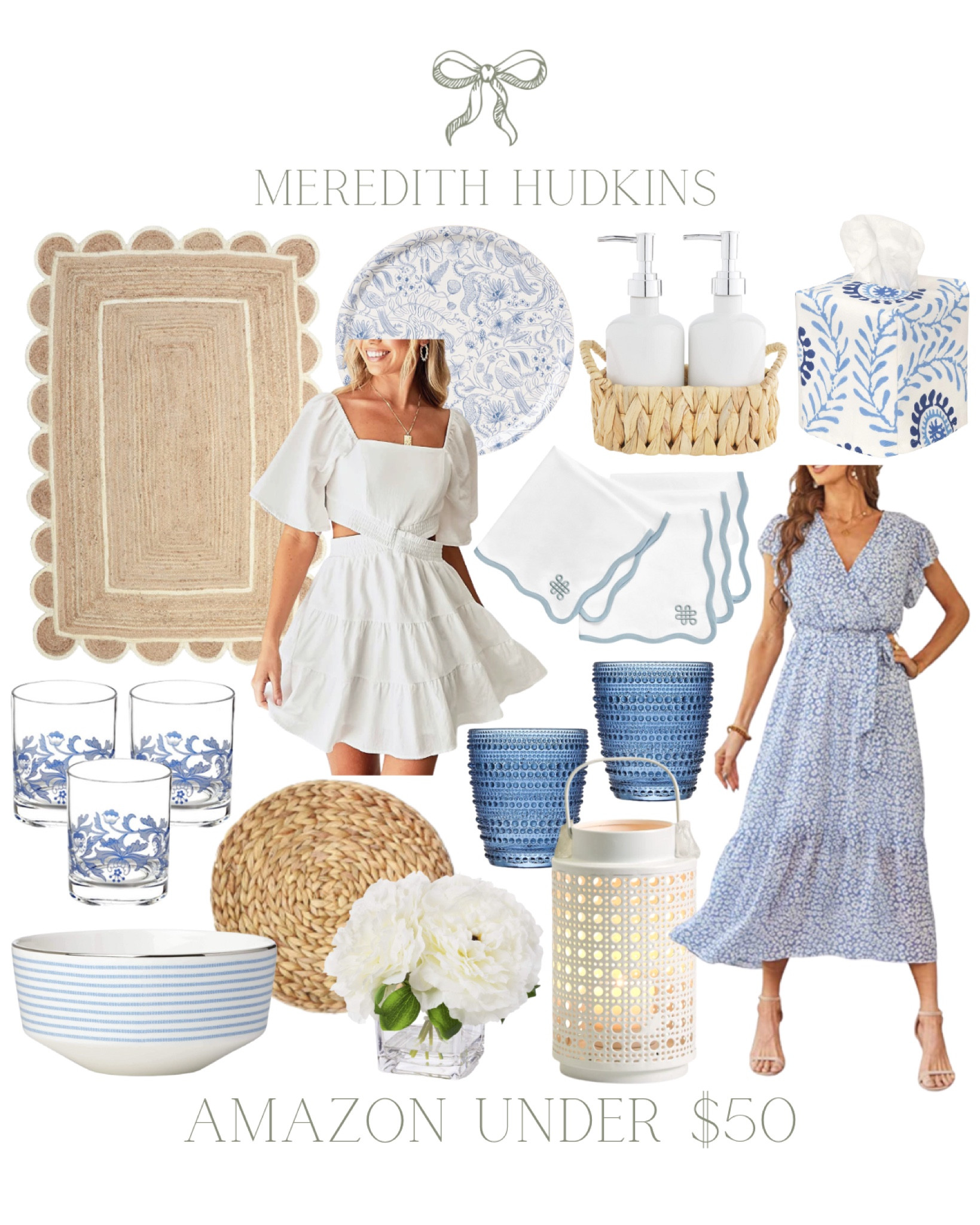 Spring fashion, summer fashion, midi dress, blue dress, white dress, scalloped rug, area rug, doormat, Kate spade, serving bowl, placemats, outdoor living, kitchen, dining, hosting, cloth napkins, drinking glasses, artificial flowers, whiskey glasses, old fashion glasses, cut out dress, Amazon home, preppy, classic, timeless, blue and white home, Amazon fashion, women’s fashion, spring

#LTKunder50 #LTKsalealert #LTKhome