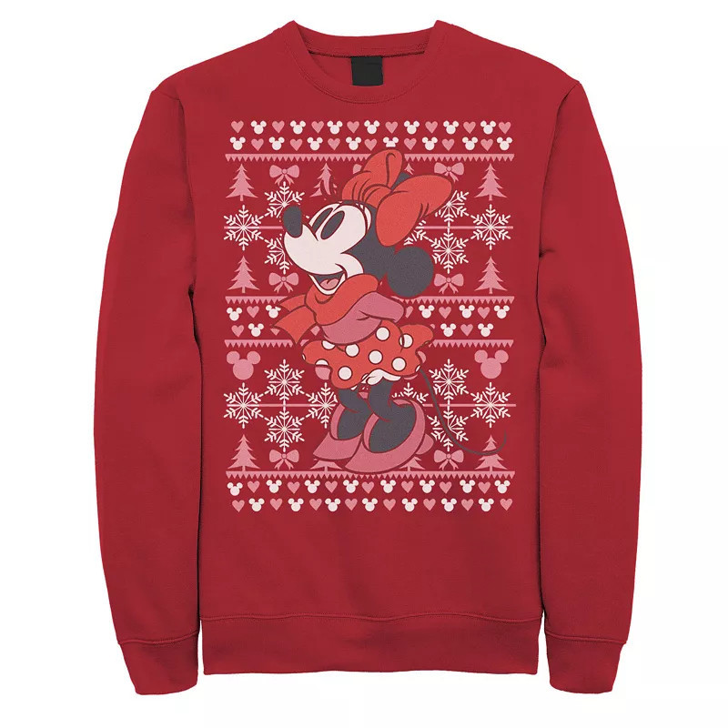 Disney's Minnie Mouse Men's Christmas Sweater Style Sweatshirt, Size: Small, Red | Kohl's