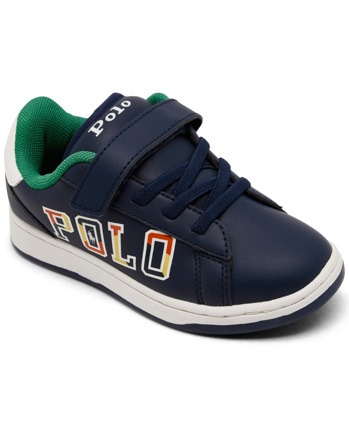 Polo Ralph Lauren Little Kids Knollan Casual Sneakers from Finish Line - Navy, White | Macy's