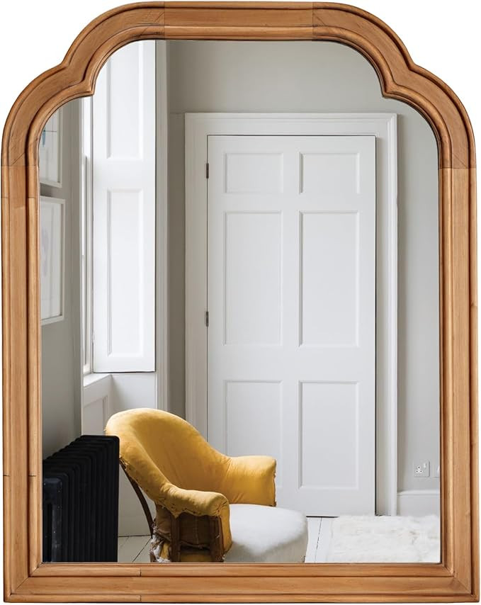 HOMECOOKIN Wood Frame Farmhouse Wall Mirror, 16" x 20" Wood Rustic Bathroom Mirror for Wall Decor... | Amazon (US)