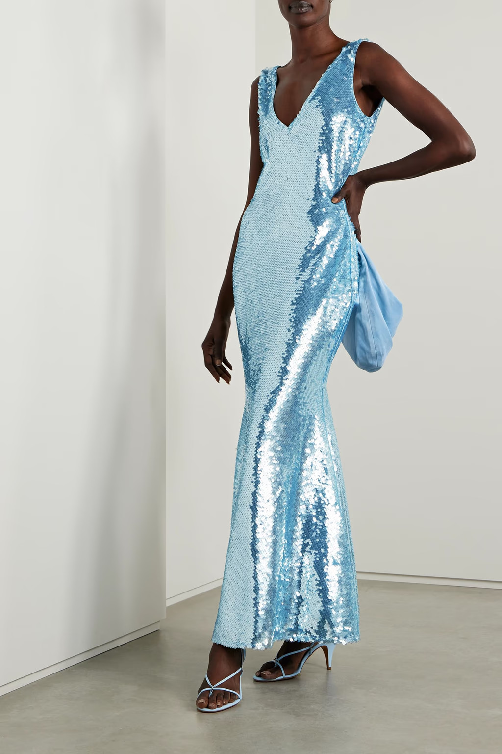 Sequined mesh maxi dress | The Outnet (US and CA)