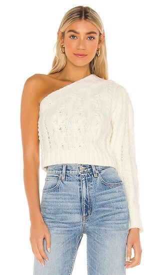 Quinn One Shoulder Sweater in Ivory | Revolve Clothing (Global)