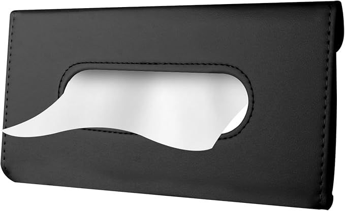 2 Pack Car Visor Tissue Holder, PU Leather Napkin Cover, Paper Tissue Dispenser for Visor & Backs... | Amazon (US)