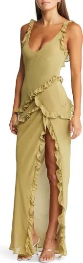 Pixie Ruffle Georgette Body-Con Cocktail Dress | Nordstrom
