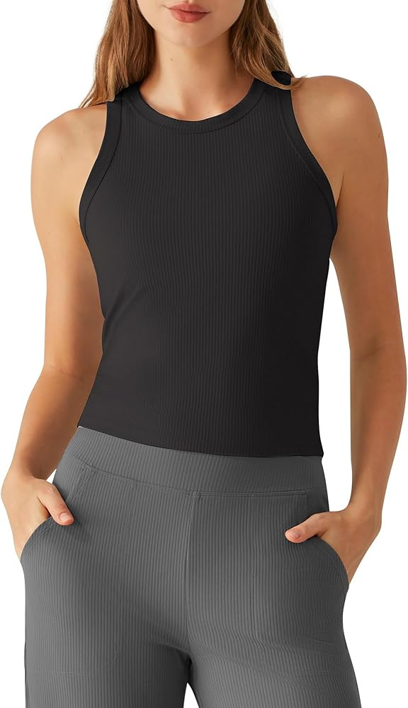 G4Free Workout Tank Tops for Women Slim Fitted Racerback Ribbed Athletic Gym Yoga Tanks Summer Ca... | Amazon (US)