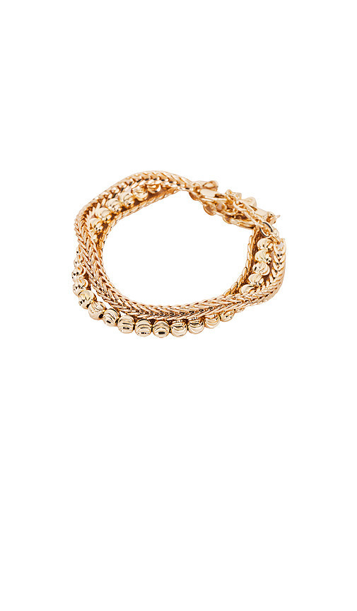 Ettika Classical 18k Gold Plated Trio Bracelet Set in Metallic Gold. | Revolve Clothing (Global)