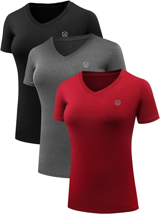 NELEUS Women's 3 Pack Compression Workout Athletic Shirt | Amazon (US)