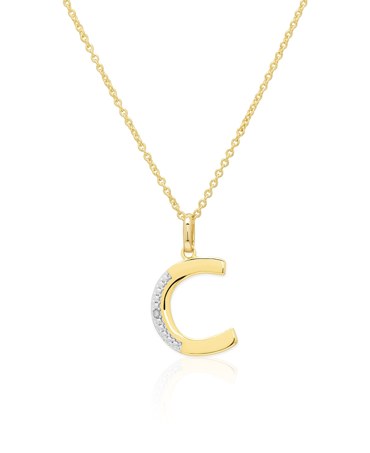 Macy's Diamond Accent 0.005 ct. t. w. Initial 'S' Pendant, 18'' Necklace - Letter C | Macy's
