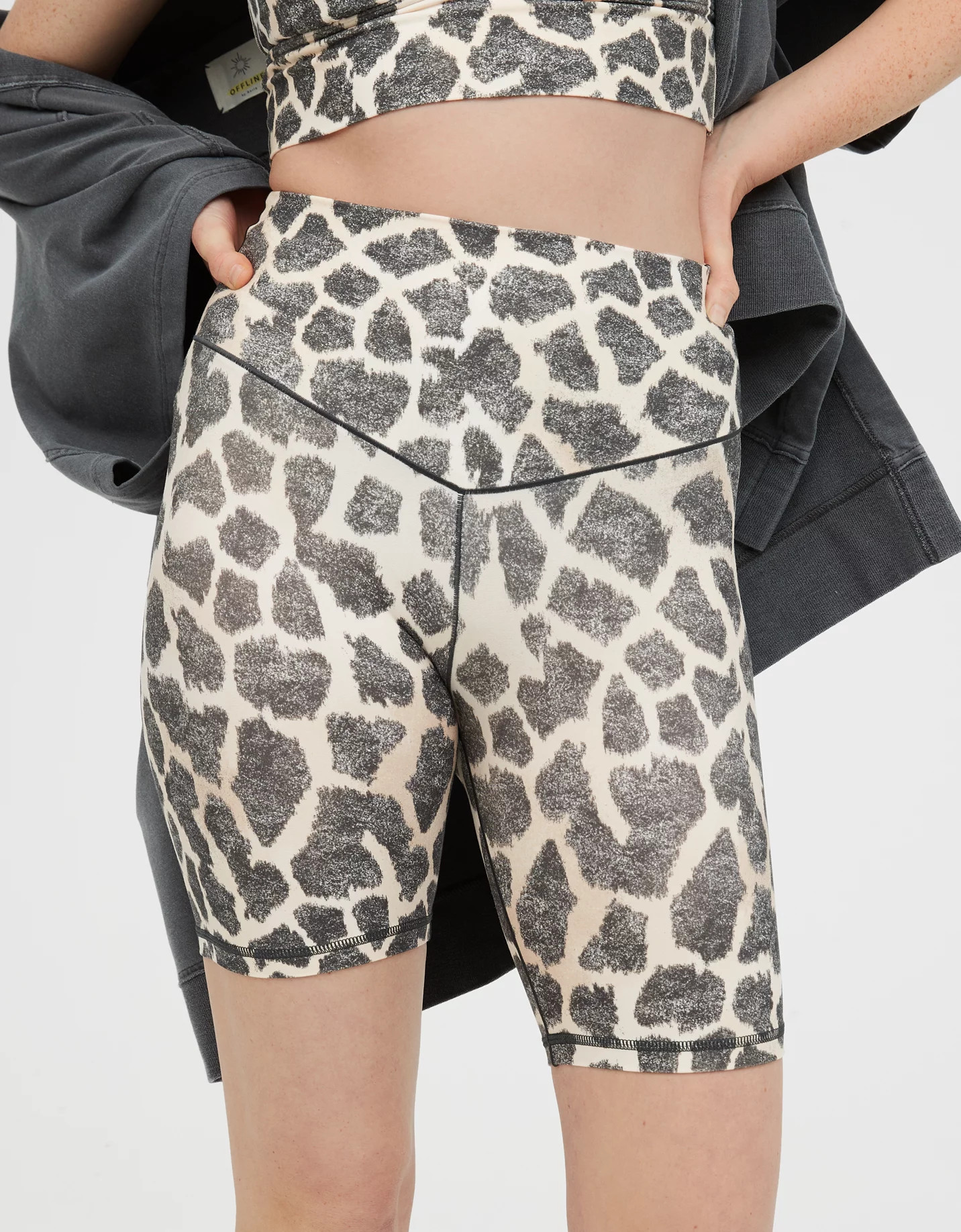 OFFLINE Real Me Printed High Waisted 7" Bike Short | American Eagle Outfitters (US & CA)