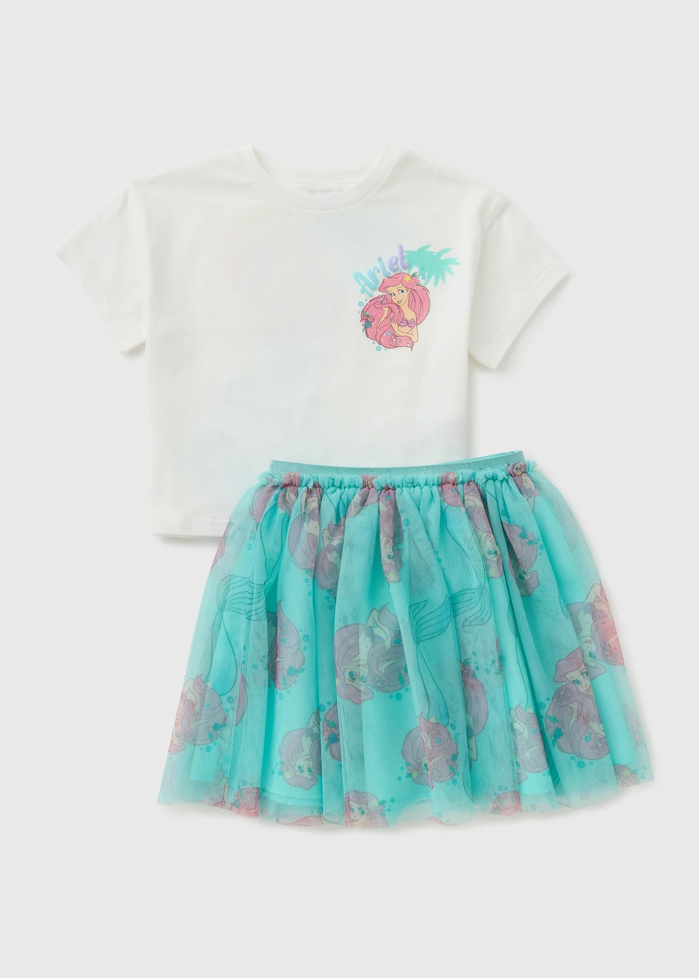 Disney Girls White Ariel Top & Tutu Set (2-8yrs) | Matalan (UK)