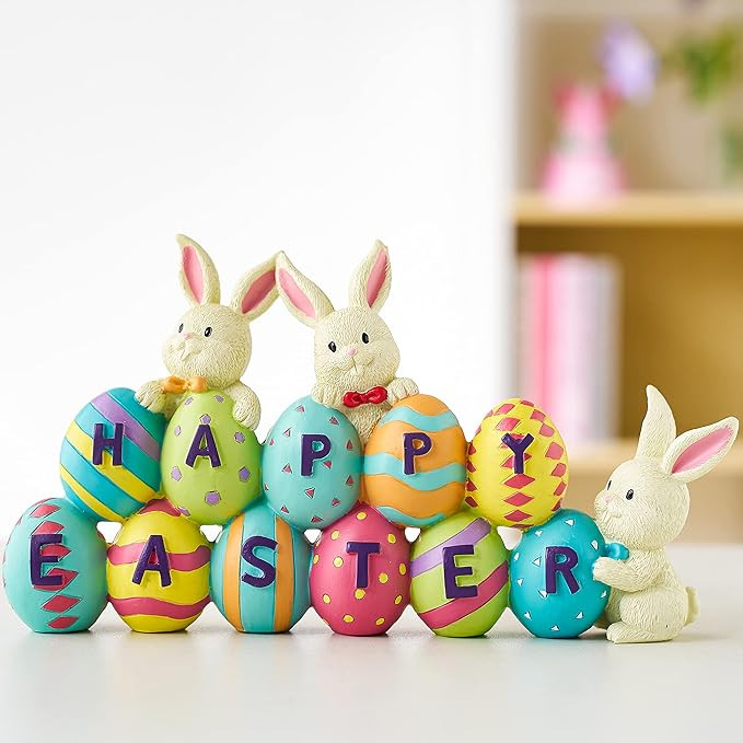 JOYIN Easter Bunny Carrots Resin Centerpiece Decor with The Word Spring Decoration Tabletop & Egg... | Amazon (US)