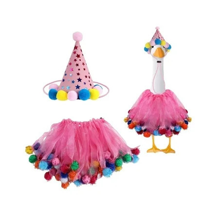 Birthday Porch Goose Outfit Lawn Clothes, Lawn Goose Clothes Hat and Tutu Collar Goose Outfits for 23" Cement/Plastic Porch Goose Outdoor Garden Lawn Yard Decoration | Walmart (US)