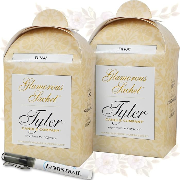 Tyler Candle Diva Dryer Sachets, 8 Glamorous Reusable Dryer Sachets, 2 Pack (4 per Pack) Bundle w... | Amazon (US)