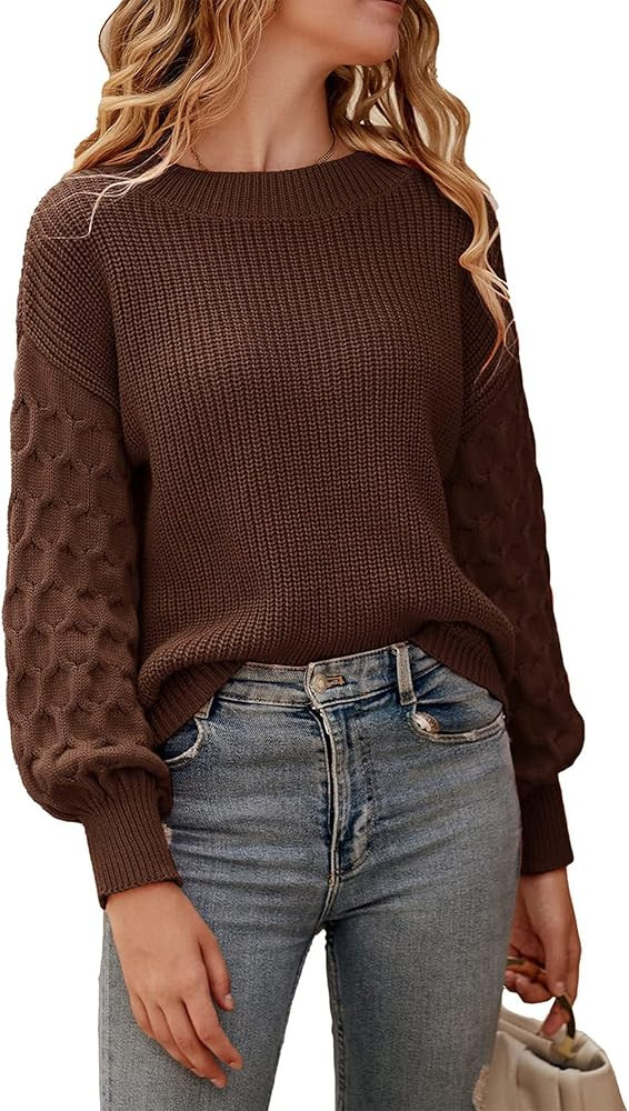 PRETTYGARDEN Women's 2024 Winter Pullover Sweater Casual Long Sleeve Crewneck Loose Chunky Knit J... | Amazon (US)