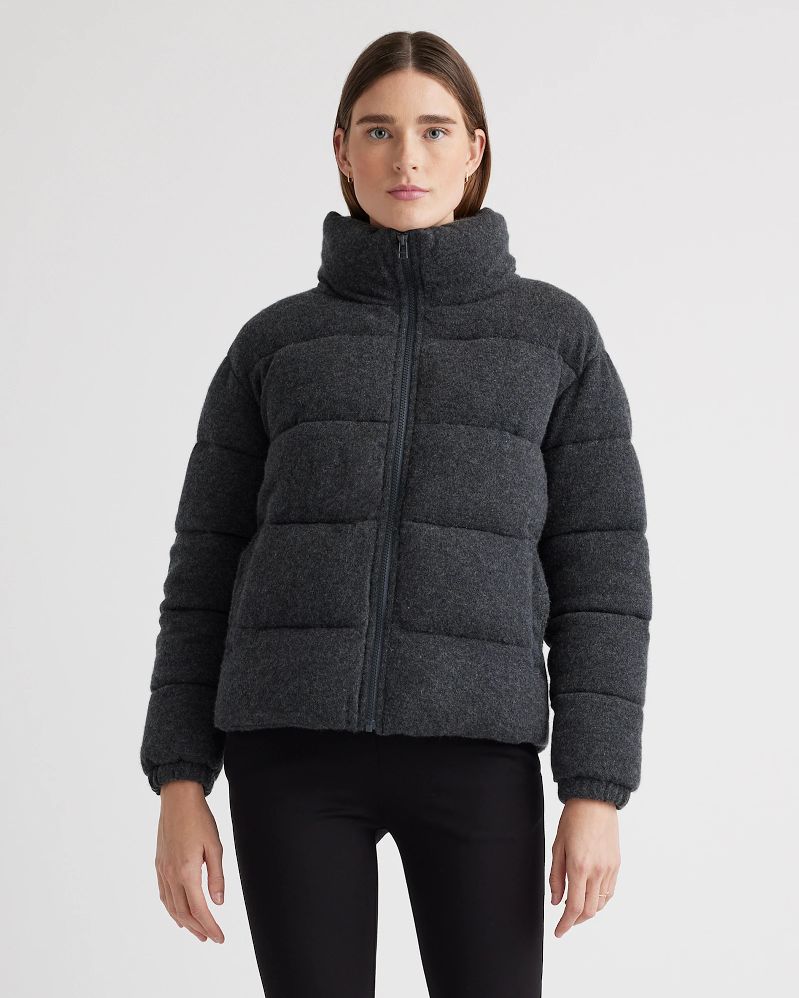 Mongolian Cashmere Puffer Jacket in Charcoal | Quince