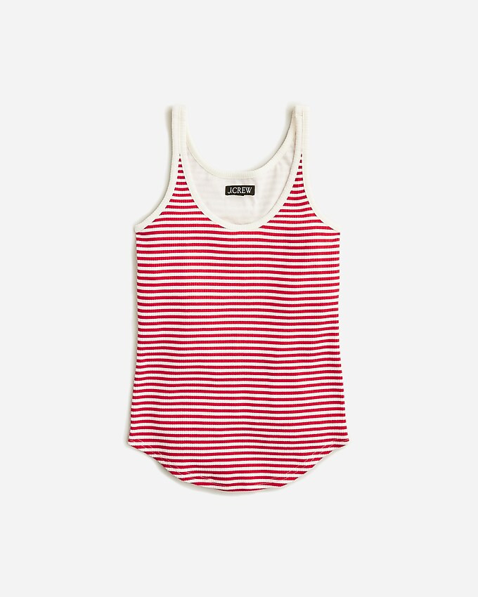 Vintage rib shelf-bra tank top in stripe | J. Crew US
