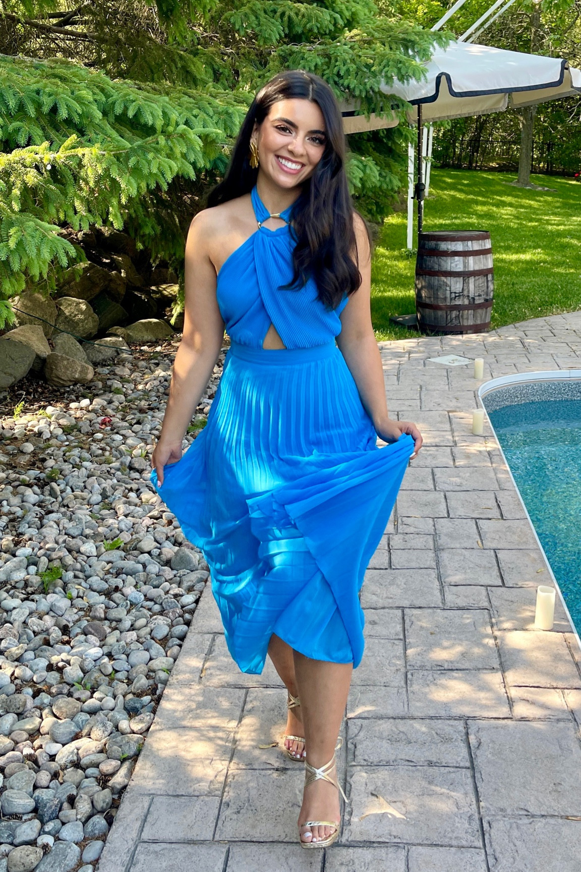 This vibrant blue dress serves as the perfect burst of color for any occasion. Complement it with elegant gold accents, and you'll effortlessly radiate enchantment throughout the entire evening.

#LTKwedding #LTKfit #LTKstyletip