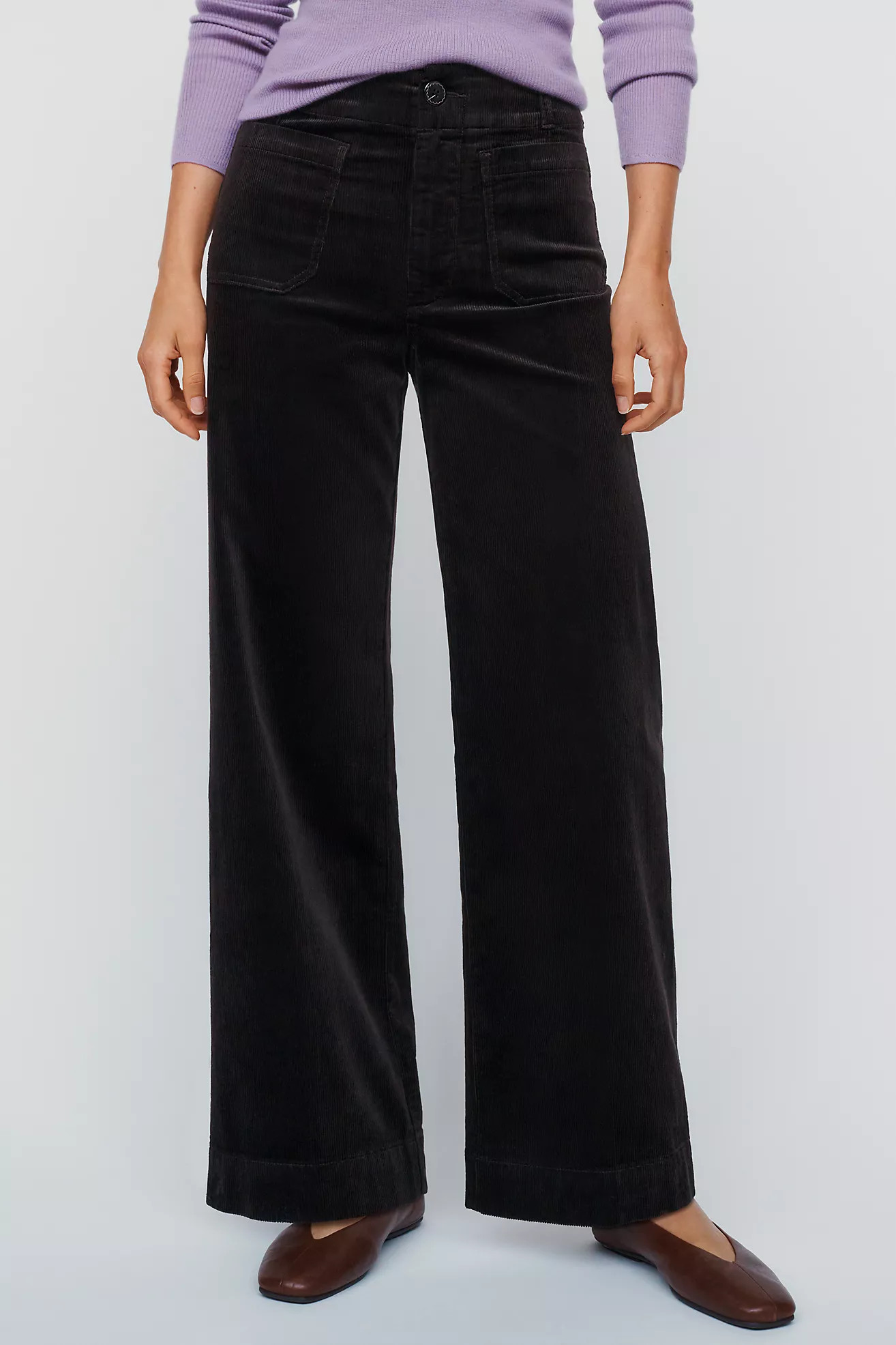 Colette Corduroy High-Rise Wide-Leg Full-Length Pants | Anthropologie (US)