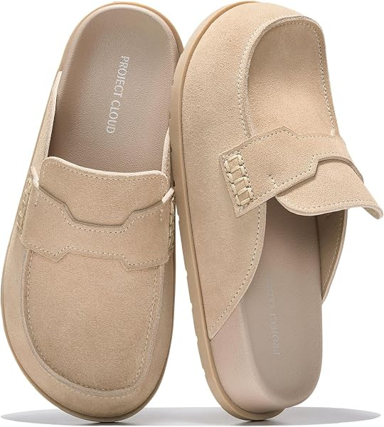 Project Cloud 100% Genuine Leather Slip-On Womens Clogs Mules for Women | Amazon (US)