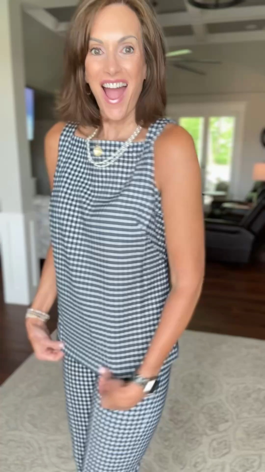 Spanx code : ANNIEKXSPANX 

Ponte gingham top - large
Gingham pants - medium tall 
Super soft Orange shirt - medium 
Soft Orange shorts - medium 
Lightweight barrel jeans - medium tall …these are way too big so read reviews and consider sizing down
White top - medium 
Red top - medium 
Eyelet top - large 
Blazer - large 

From workwear to vacation styles

#LTKTravel #LTKWorkwear #LTKTall
