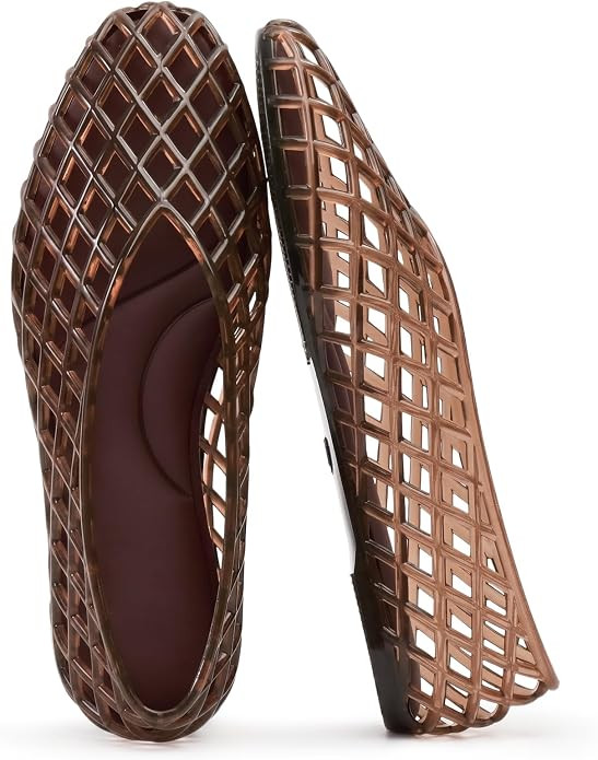 SOVANYOU Jelly Shoes for Women Mesh Ballet Flats Slip On Jelly Sandals | Amazon (US)