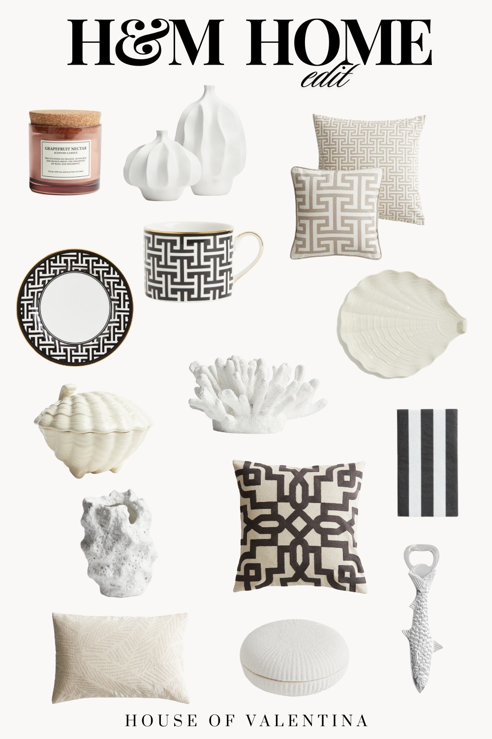 Discover the latest H&M Home decor finds that blend modern minimalism with bold, graphic design. This curated edit includes black and white pillows, geometric prints, decorative vases, and textured ceramics that add instant style and sophistication to any space. From sculptural accents and statement serveware to striped napkins and elegant candleholders, each piece offers a designer look at an affordable price. Perfect for those who love neutral home decor, modern interiors, and elevated everyday styling, this collection makes it easy to refresh your home with timeless pieces and eye-catching details.


#LTKSummerEdit #LTKHome #LTKStyleTip