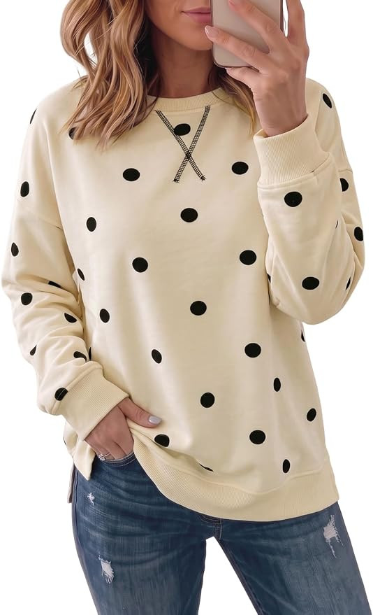 Dokotoo Women's Crew Neck Sweatshirt Casual Long Sleeve Pullover Tops       
    
    
  ➕ Add ... | Amazon (US)