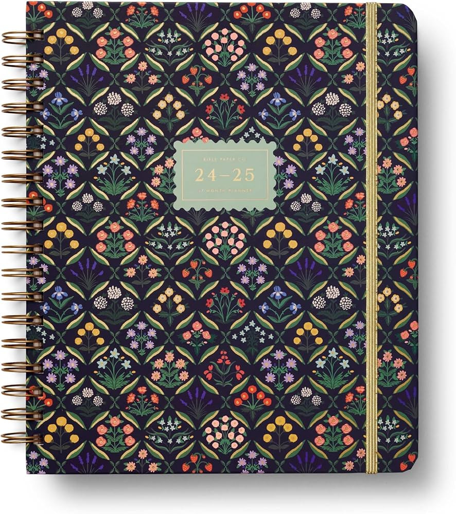 RIFLE PAPER CO. 2025 17-Month Academic Hardcover Spiral Planner | Weekly and Monthly Pages, Inspi... | Amazon (US)