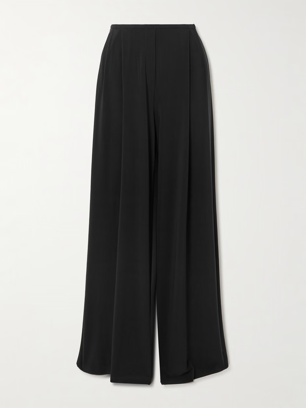 Norma Kamali - Pleated Stretch-jersey Wide-leg Pants - Black | NET-A-PORTER (US)