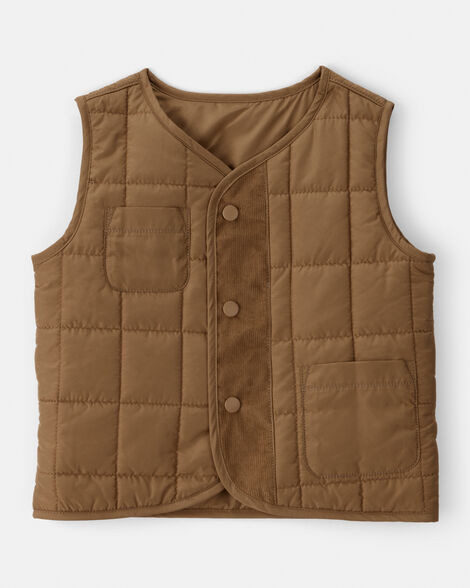 Toddler Boy Sleeveless Puffer Vest - Brown | Carter's Inc