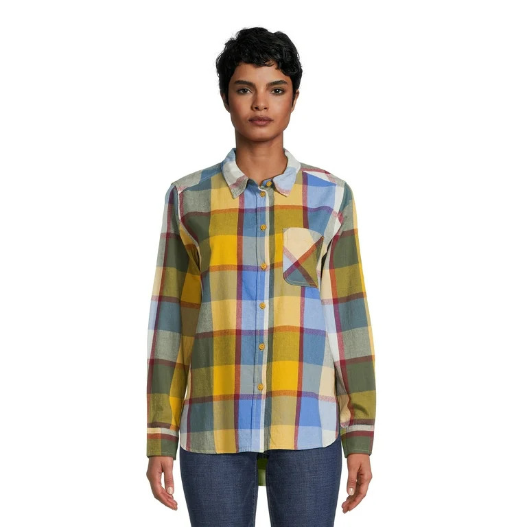 Time and Tru Women's Button Down Flannel Shirt, Sizes XS-3XL | Walmart (US)