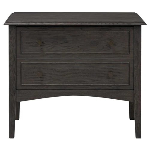 Adelaide Rustic Lodge Smoked Black Oak Nightstand | Kathy Kuo Home
