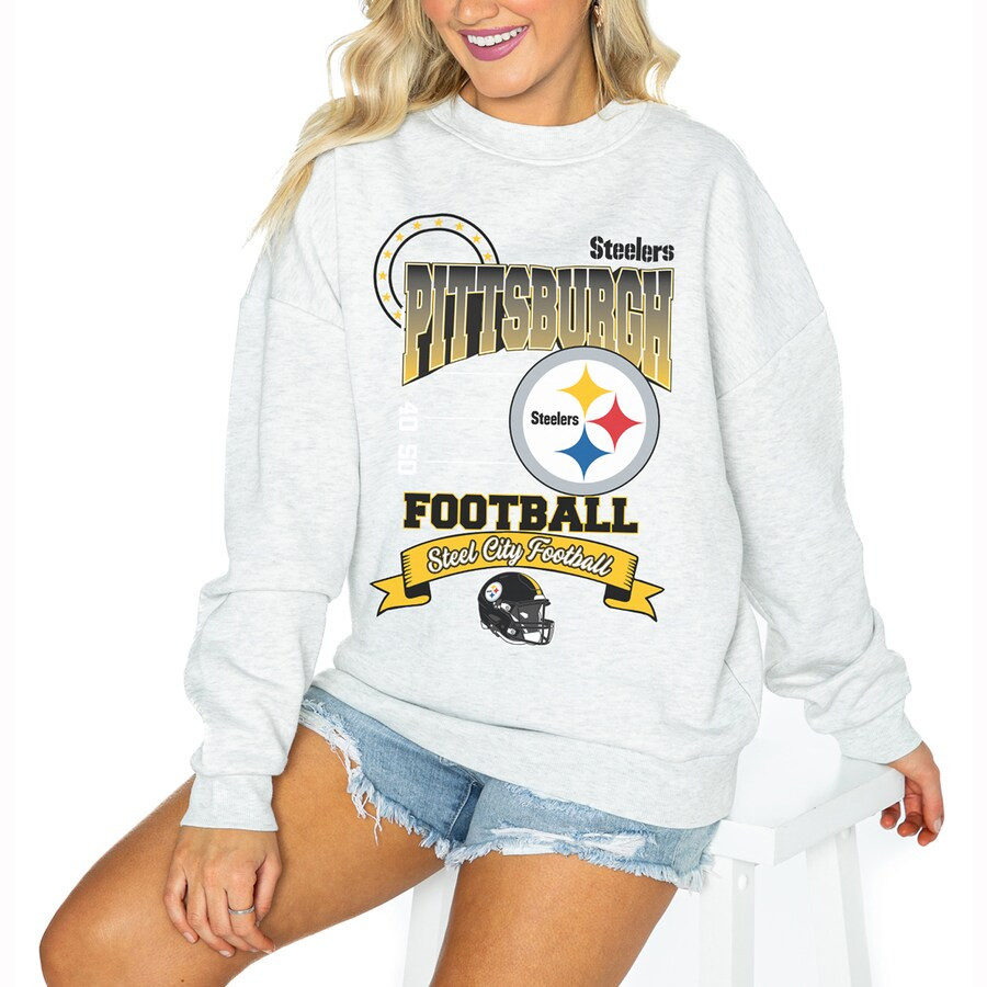 Pittsburgh Steelers Gameday Couture Women's Run the Show Pullover Sweatshirt - Ash | Fanatics