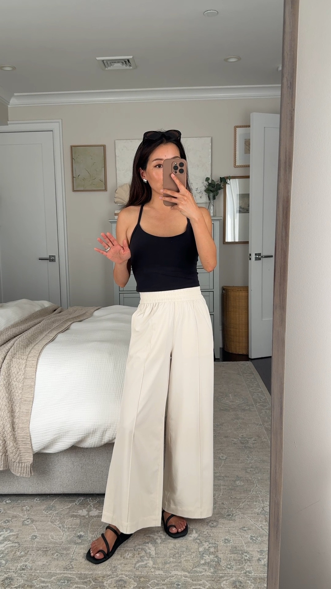 Sizing info below!
• Breezily pants XXS 25” length travel friendly and machine washable
• Lululemon Flow Y cropped tank XS, length perfect for petites
• Crocs Miami sandal sz 5, size down if between sizes
• Madewell sunglasses

Petite friendly travel pants, comfortable outfit for errands, easy mom outfit

#LTKPetite #LTKTravel #LTKootd