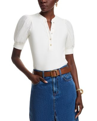 Puff Sleeve Henley Top | Bloomingdale's (US)