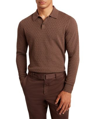 Gaten Long Sleeve Textured Stitch Polo | Bloomingdale's (US)
