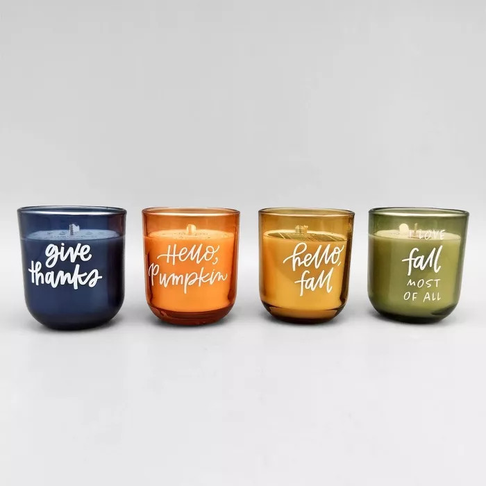 4ct Harvest Glass Candles - Bullseye's Playground™ | Target