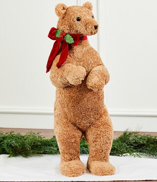 Southern Living Plaid Tidings Collection Standing Bear Tabletop Figurine | Dillard's