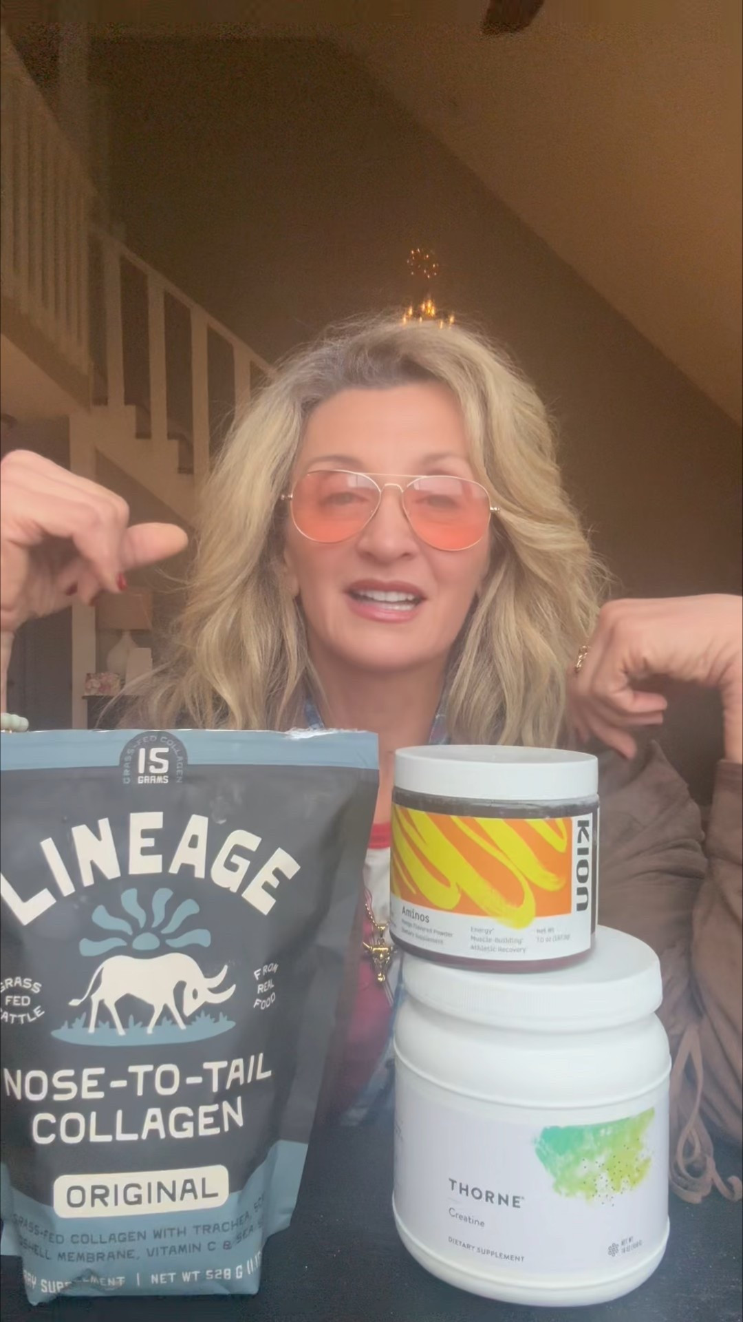 Morning
ritual = muscle, mind, and metabolism.
Kion Aminos → boosts energy +
recovery
Nose to Toes Collagen → supports
joints, hair, skin
Creatine → sharpens focus +
preserves muscle as we age
This combo helps me train harder, think clearer, and age powerfully.


#AgingPowerfully #MorningRitual

#LTKdayinmylife #LTKmorningroutine #LTKselfcare