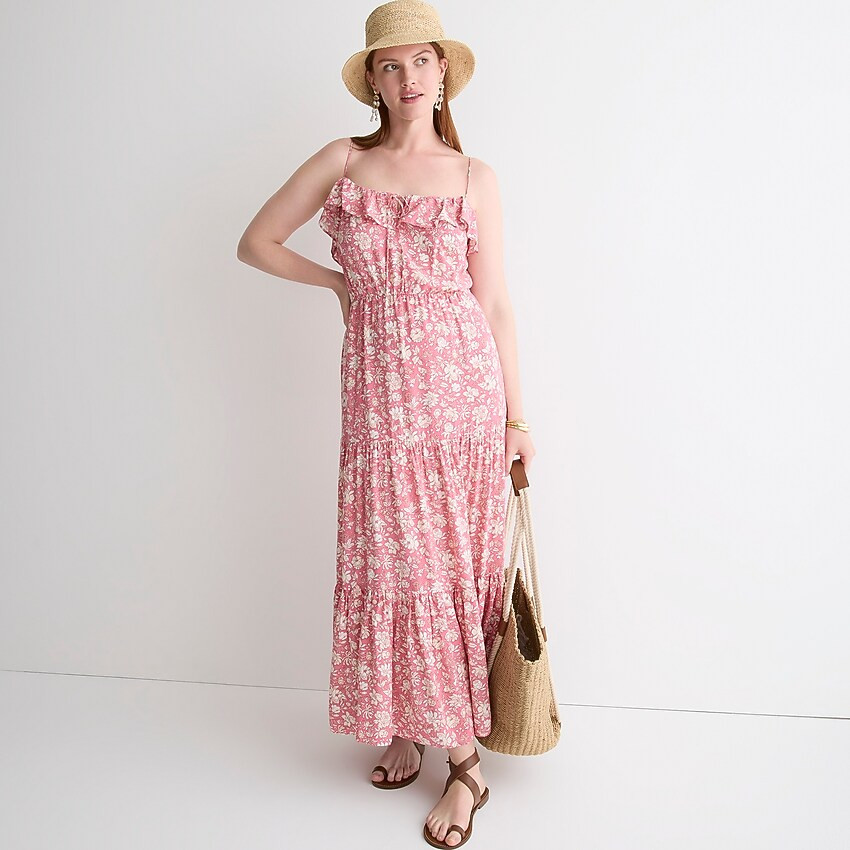 Tiered maxi dress in tossed floral | J. Crew US