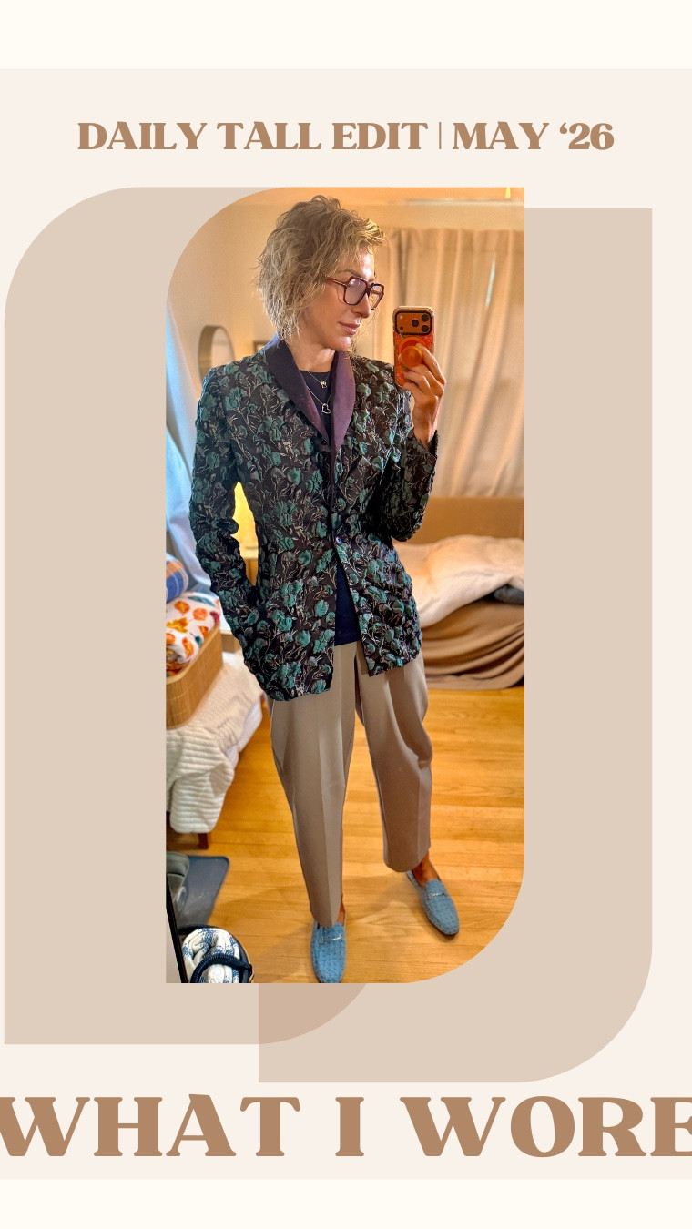 Almost a full smile… and honestly, that says a lot right now.
This year has been heavy, and saying goodbye to our dog Jim hasn’t made it any easier. But today, I felt like me again in this outfit—and I didn’t realize how much I needed that.
Outfit details:
• Blazer = unreal fit (Poshmark win 👏)
• Barrel pants = officially my favorite silhouette (so flattering)
• Tweed smoking loafers = slightly giving Hugh Hefner energy but we’re rolling with it
• Cotton tee = simple, breathable, easy base layer
Why I love this look:
It’s comfortable, tailored, and versatile.
Swap the tee → dressy top = elevated
Swap the blazer → casual pullover = laid-back
Swap the loafers → sneakers = everyday
At 6’3” with a 36” inseam (and almost 40), finding pieces that actually fit and feel good is everything—and this one checks all the boxes.
Also… Poshmark has been an absolute goldmine lately because why are some of these retail prices what they are?? 🫠
Comment “SHOP” and I’ll send links to this outfit + pieces I’m loving right now.

#workwear #workwearstyle #workwearoutfit #outfitoftheday #ootd #springstyle #summerstyle #businesscasual #tallgirlstyle #tallfashion #tallwomen #over30style #over40style #everydaystyle #effortlessstyle #barrelpants #poshmarkfinds #secondhandstyle #classicstyle #modernclassic

#LTKTall #LTKWorkwear #LTKOver40