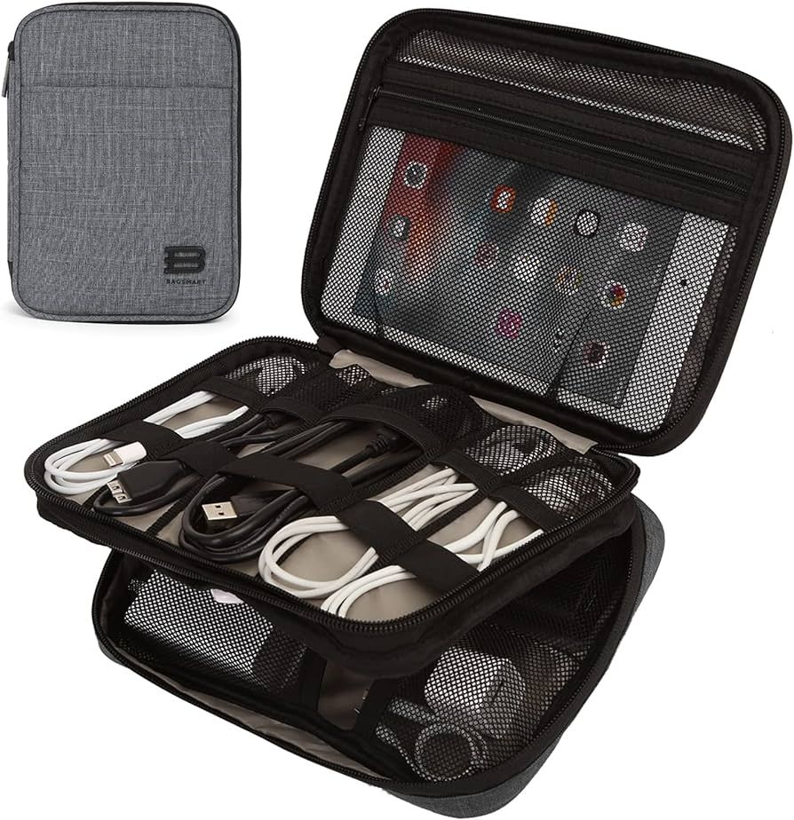 BAGSMART Electronic Organizer,Double-Layer Travel Cable Organizer,Electronics Accessories Bag for... | Amazon (US)
