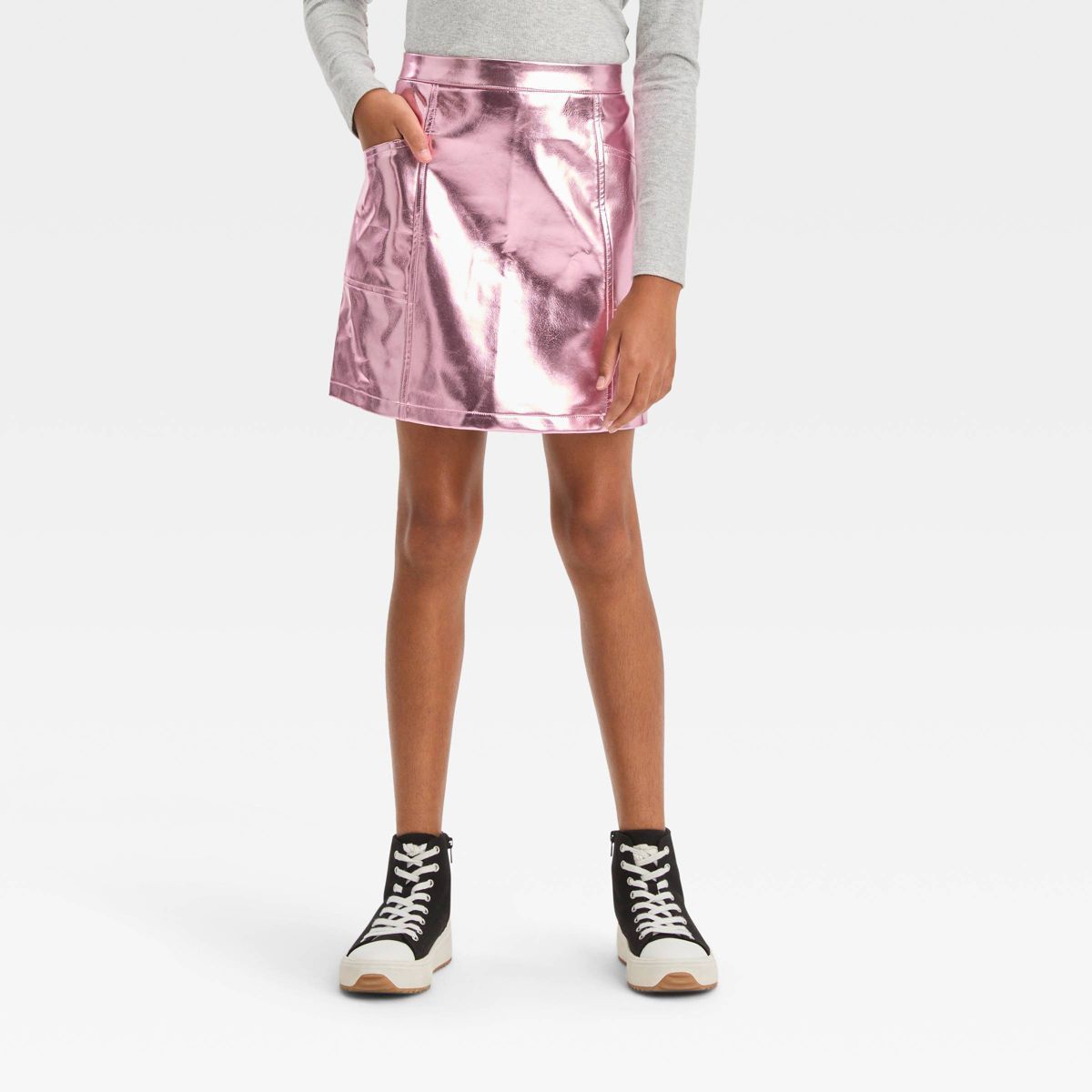 Girls' Metallic Faux Leather Mini Skirt - art class™ | Target