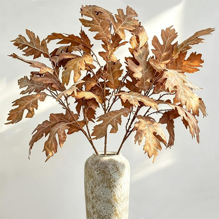 Thewe 3 Pcs Fake Leaves 35.4 Inch Fake Plants Vintage Branches for Vase Filler, Artificial Flowers Fall Stems Faux Mums for Table Centerpieces Offices Modern Farmhouse Fall Decorations for Home Decor | Amazon (US)