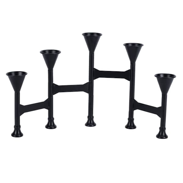 Folding Iron Candle Holder, Black, Metal | At Home