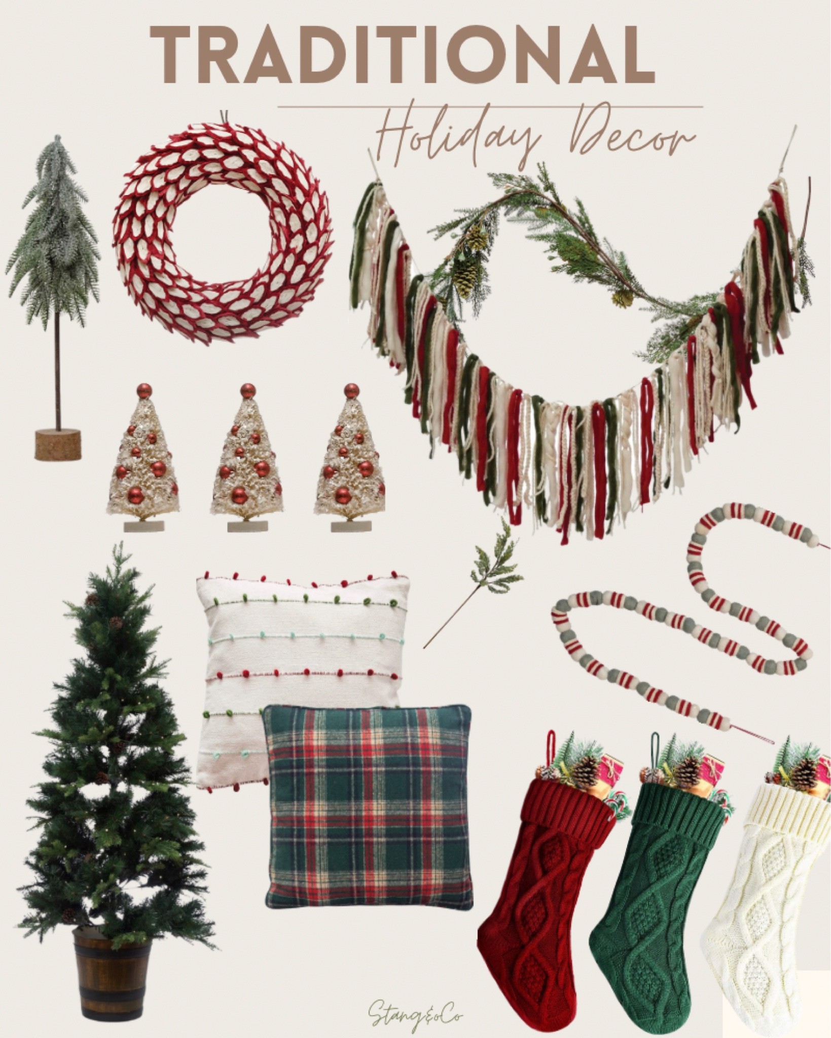 Traditional red green and white Christmas decor 

#LTKhome #LTKSeasonal #LTKHoliday