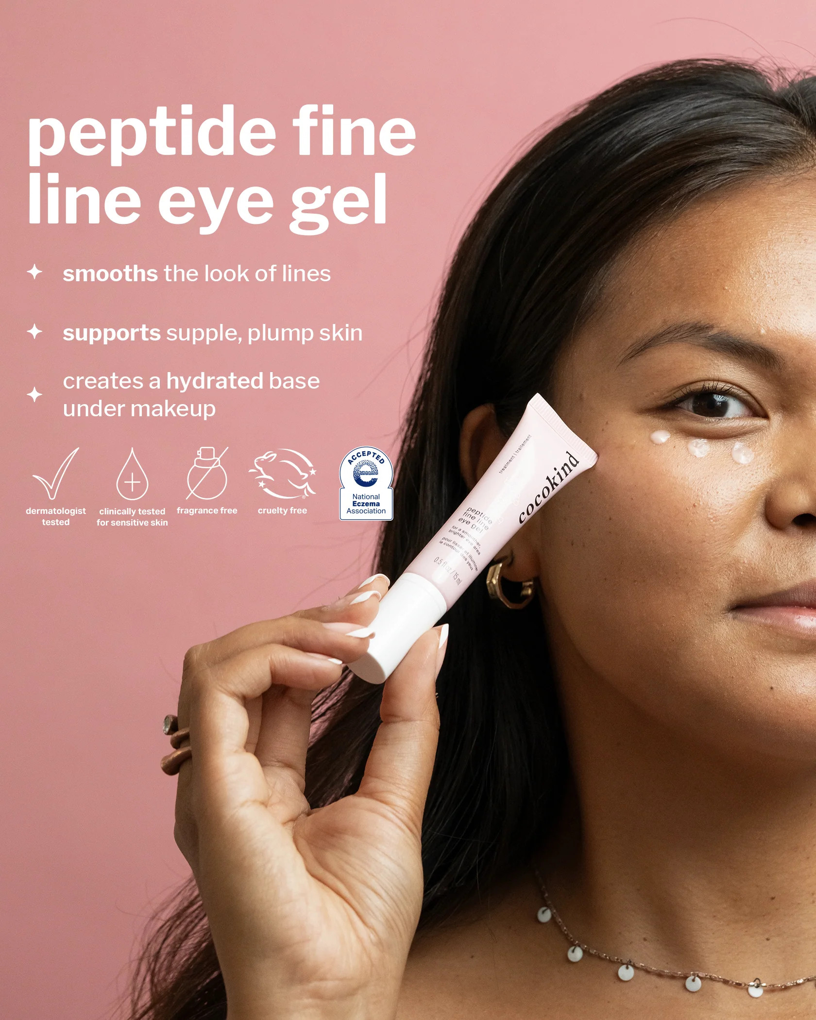 Peptide Fine Line Eye Gel | Smoothing Eye Cream | Cocokind