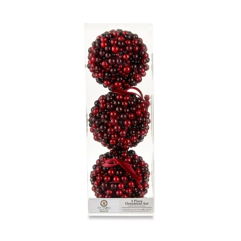 My Texas House Red Bead Ball Hanging Ornament, 3 Count - Walmart.com | Walmart (US)